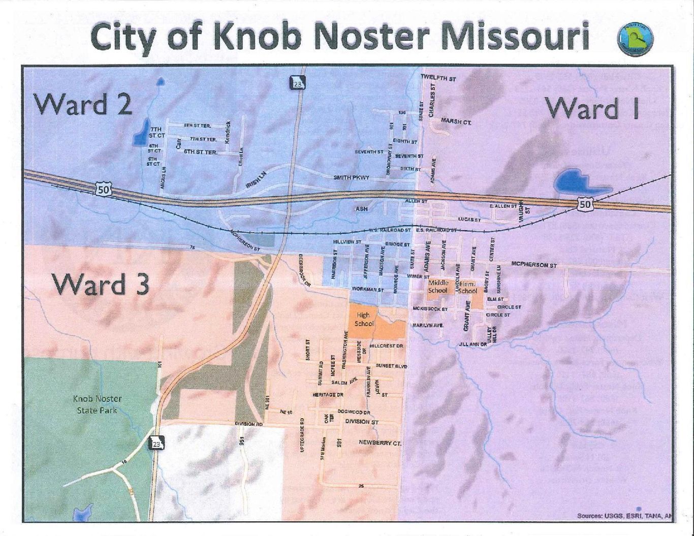 City of Knob Noster Map City of Knob Noster